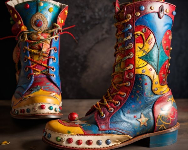 Vibrant Handcrafted Boots with Colorful Designs