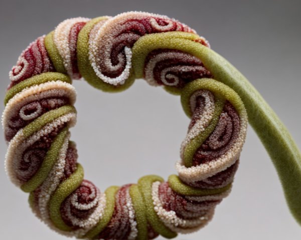 Close-Up of a Spiral Plant Stem with Textured Patterns