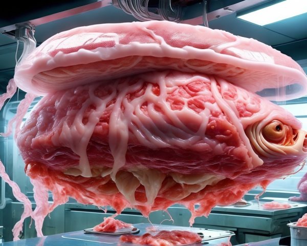 Surreal Jellyfish-Like Creatures in Futuristic Lab