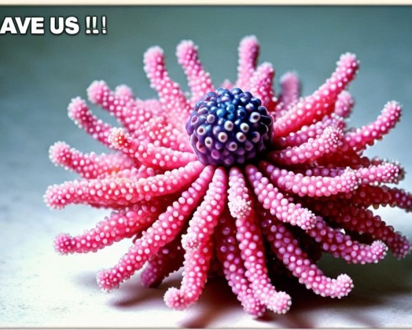Vibrant Sea Creature with Colorful Tentacles and Details
