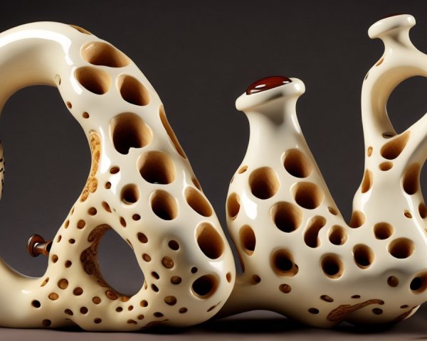 Sculptural Piece with Organic Form and Intricate Details