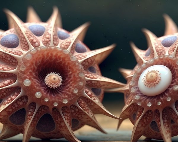 Intricate Star-Shaped Shells in Soft Pink and Cream