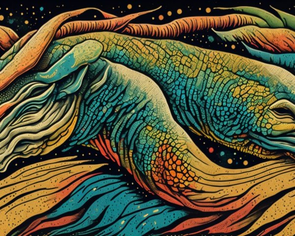 Fantastical Dragon-like Creature in Vibrant Colors