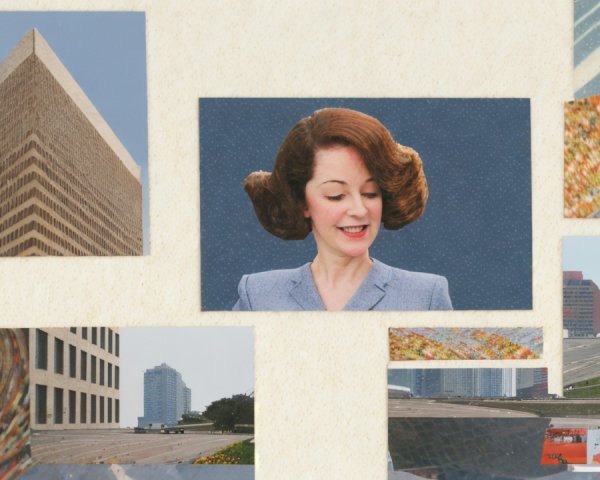 Collage of Vintage Woman and Architectural Elements