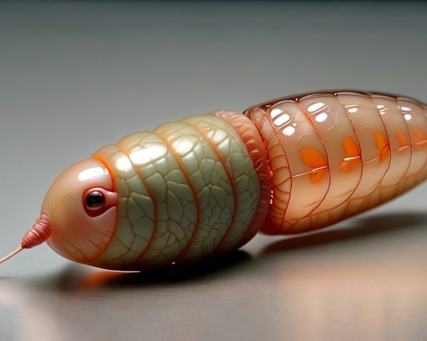 Stylized Semi-Translucent Insect-Larva Hybrid Creature