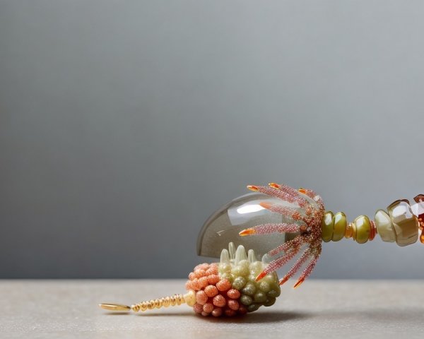 Delicate Glass Sculpture of Marine Creature with Coral Textures