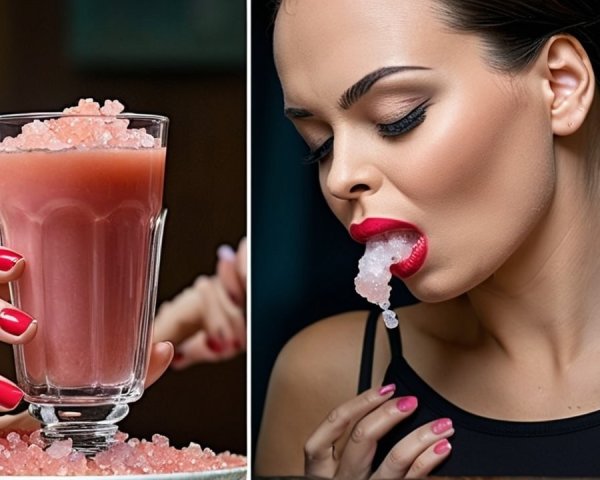 Vibrant Drink and Colorful Crystals with Glamorous Woman