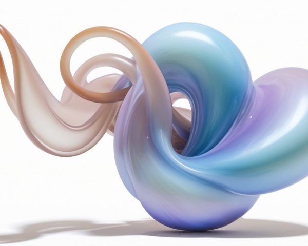 Abstract Sculpture with Fluid Forms and Pastel Colors