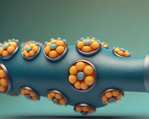 Futuristic Structure with Circular Compartments and Spheres