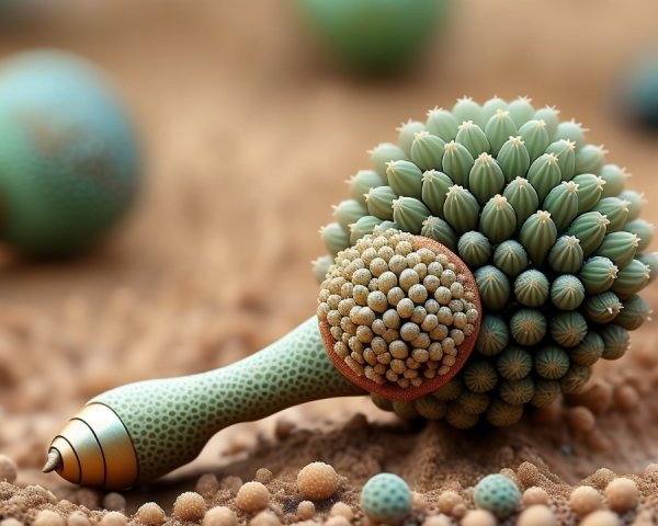 Surreal Landscape with Abstract Botanical Forms