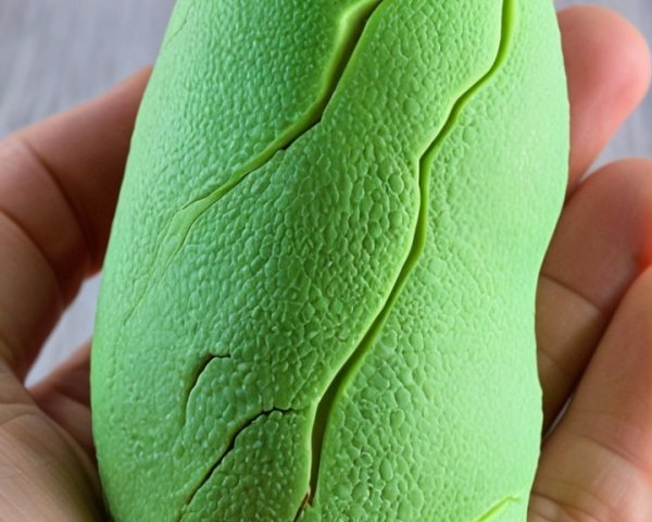 Unripe Green Mango Held in Palm with Smooth Skin