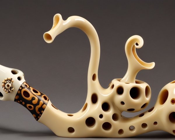 Abstract Sculpture with Organic Forms and Textures
