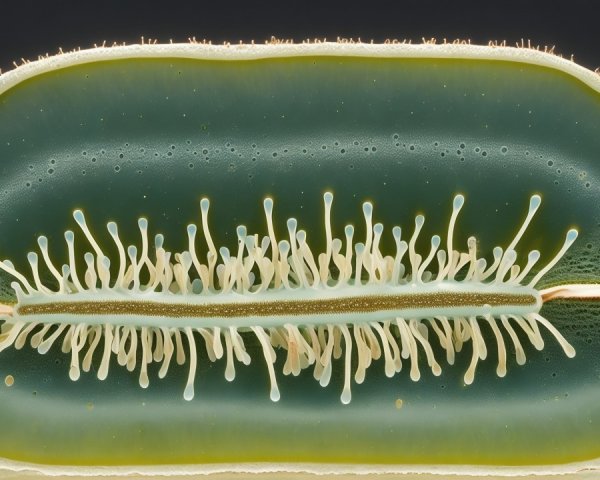 Cross-section of a cucumber showcasing its structure