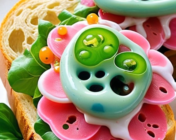 Colorful Sandwich with Vibrant Layered Toppings