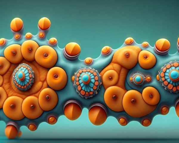Abstract Representation of Microscopic Organism in Color