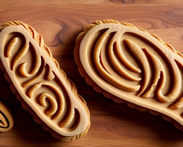 Intricately Carved Wooden Bread Shapes and Designs