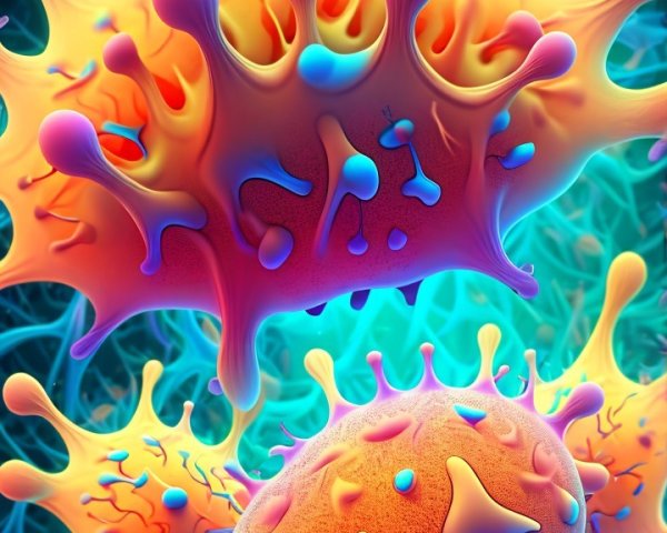 Vibrant Abstract Microbial Representations in Colorful Hues