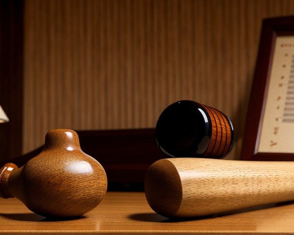 Elegant Wooden Table Arrangement with Decorative Objects