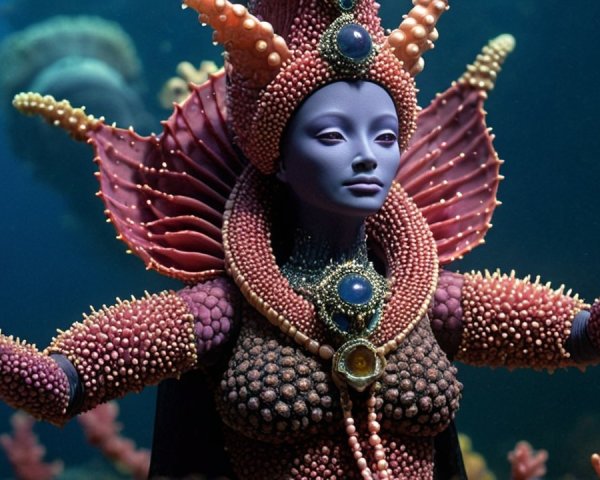 Underwater Figure of a Mythical Sea Queen