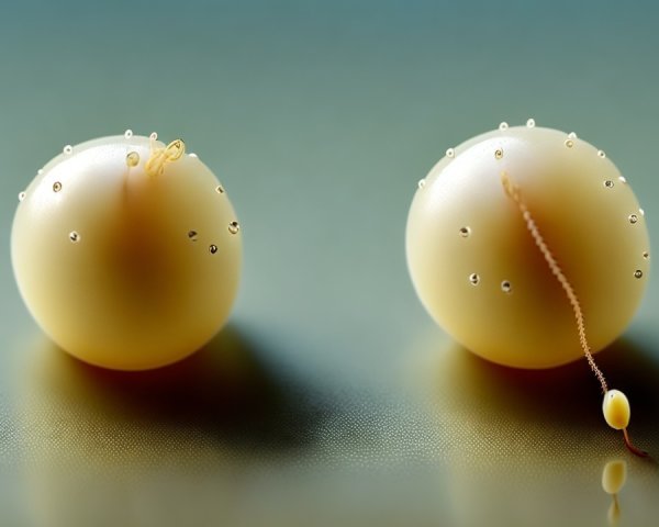 Pale Yellow Spheres with Water Droplets and Projection