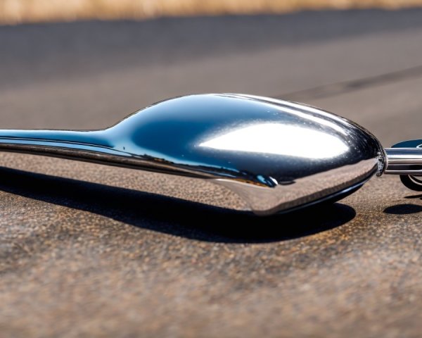 Polished Metal Spoon on Textured Surface Background