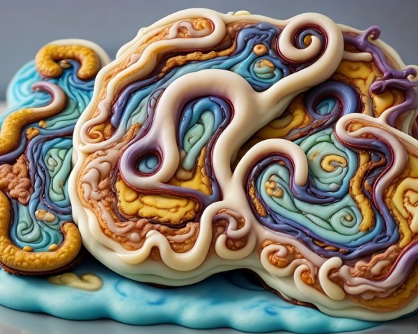 Colorful Abstract Design with Swirls and Loops