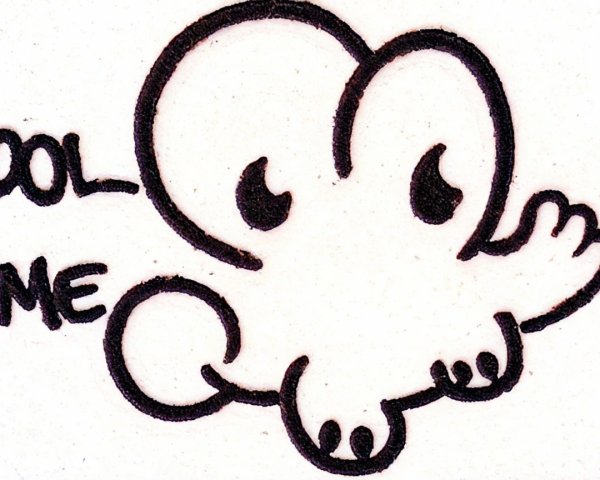 Abstract Text Art of "Cool Me" in Black Outline