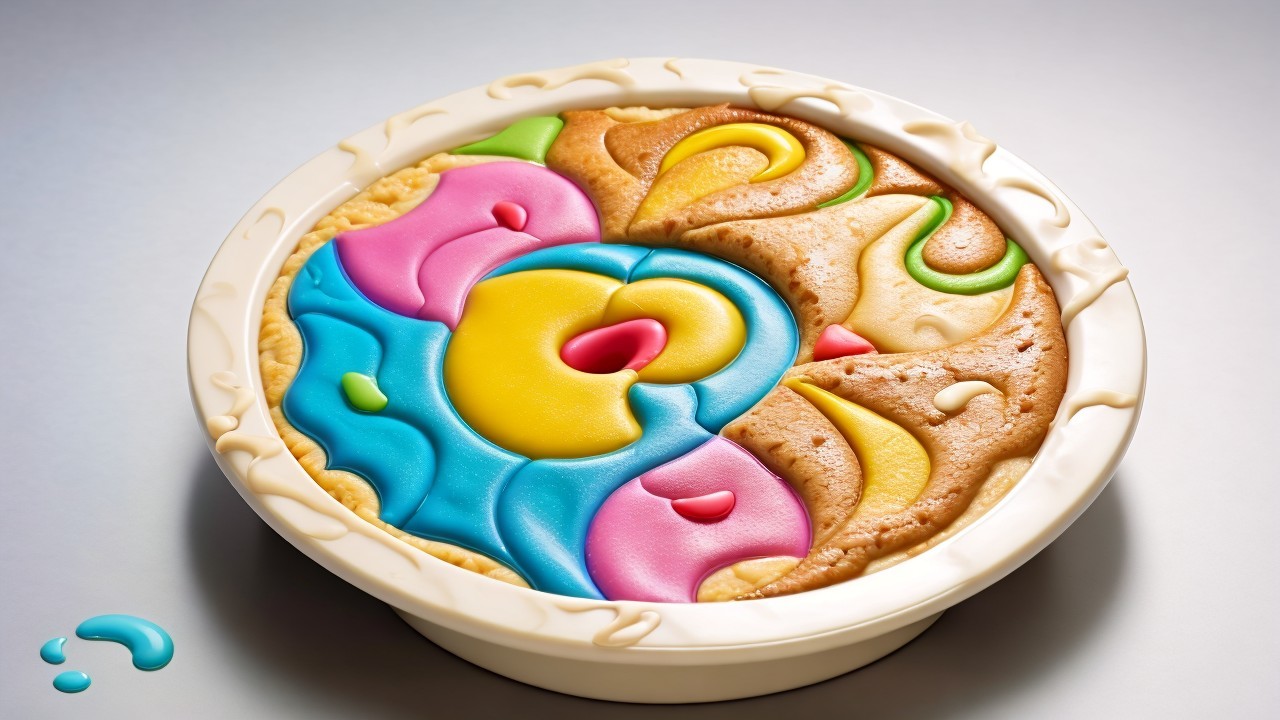 Colorful Dessert with Vibrant Frosting Swirls