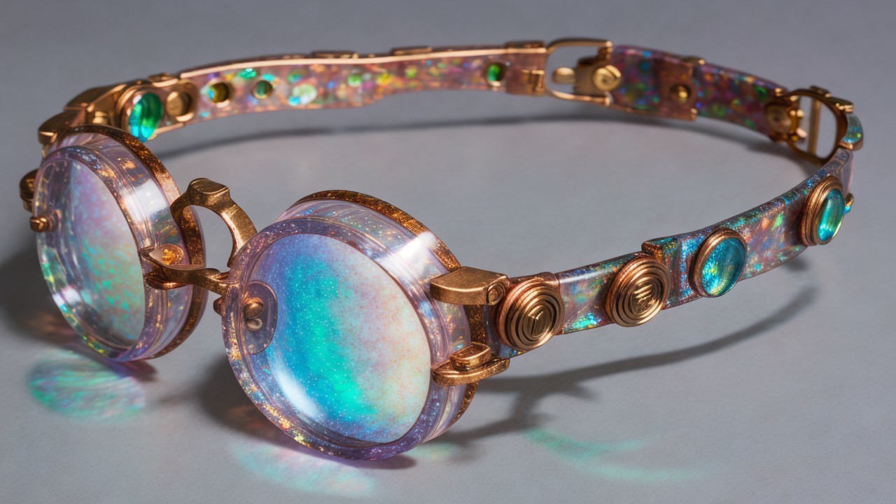 Unique Round Iridescent Goggles with Colorful Frame