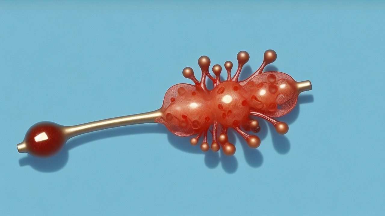 Abstract Representation of Cellular Structure in Red and Blue