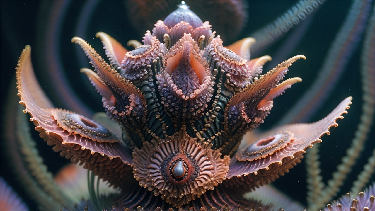 Vibrant Underwater Scene with Intricate Marine Organism