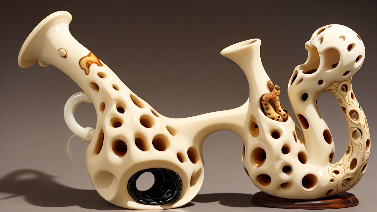 Fluid Sculpture with Hollow Forms and Glossy Finish
