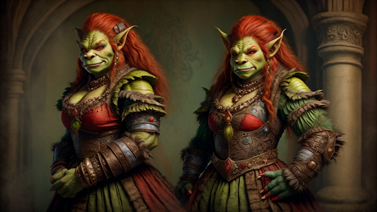 Fierce Female Orc Warriors in Fantasy Setting