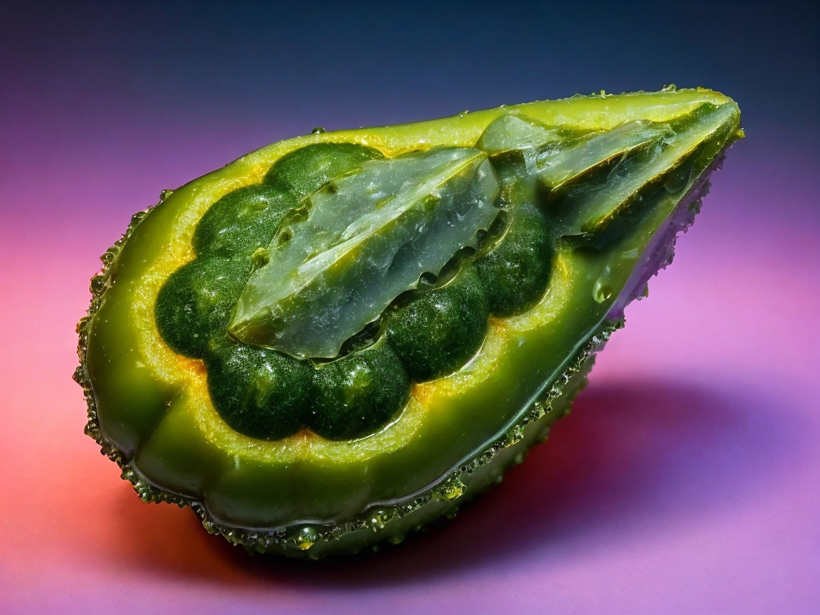 Vibrant Green Gourd with Unique Elongated Shape