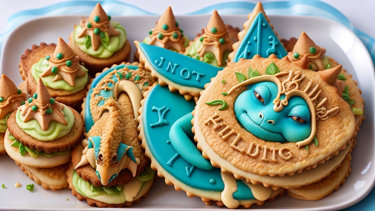 Colorful Assortment of Intricately Designed Cookies