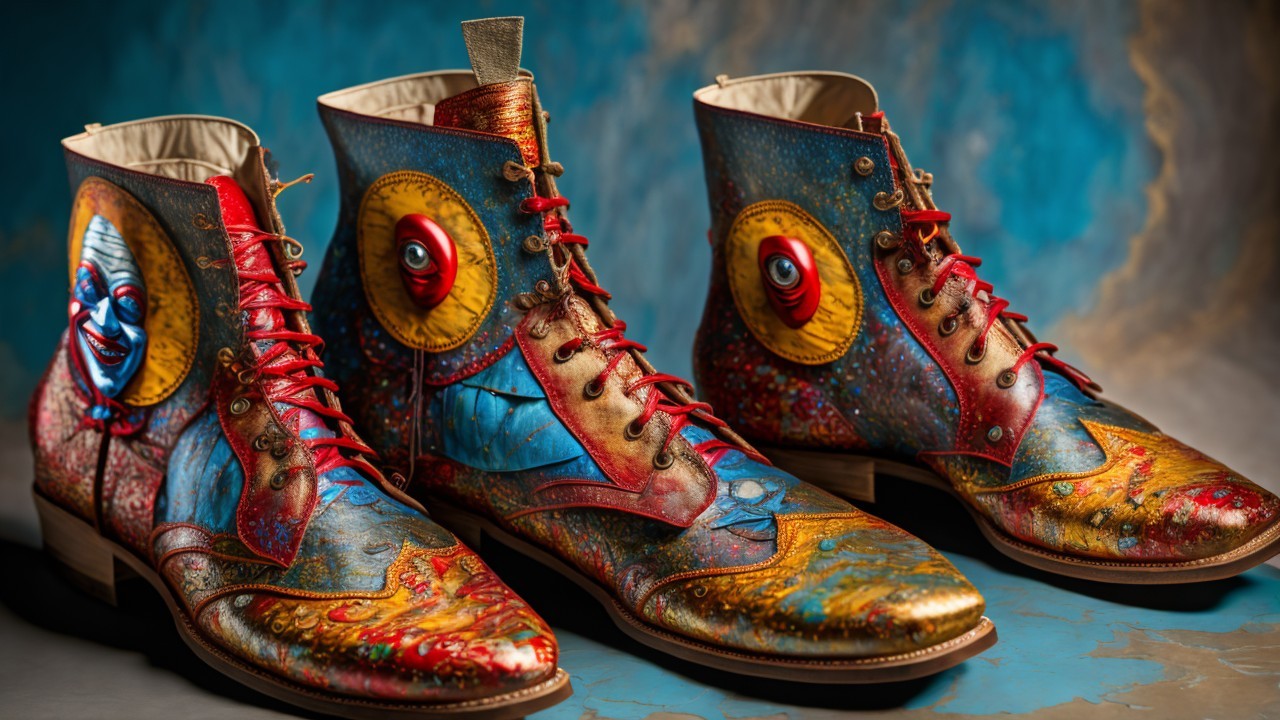 Uniquely Designed Boots with Artistic Patterns and Colors