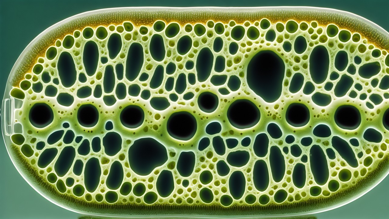 Translucent Organic Structure with Green Gradient Design