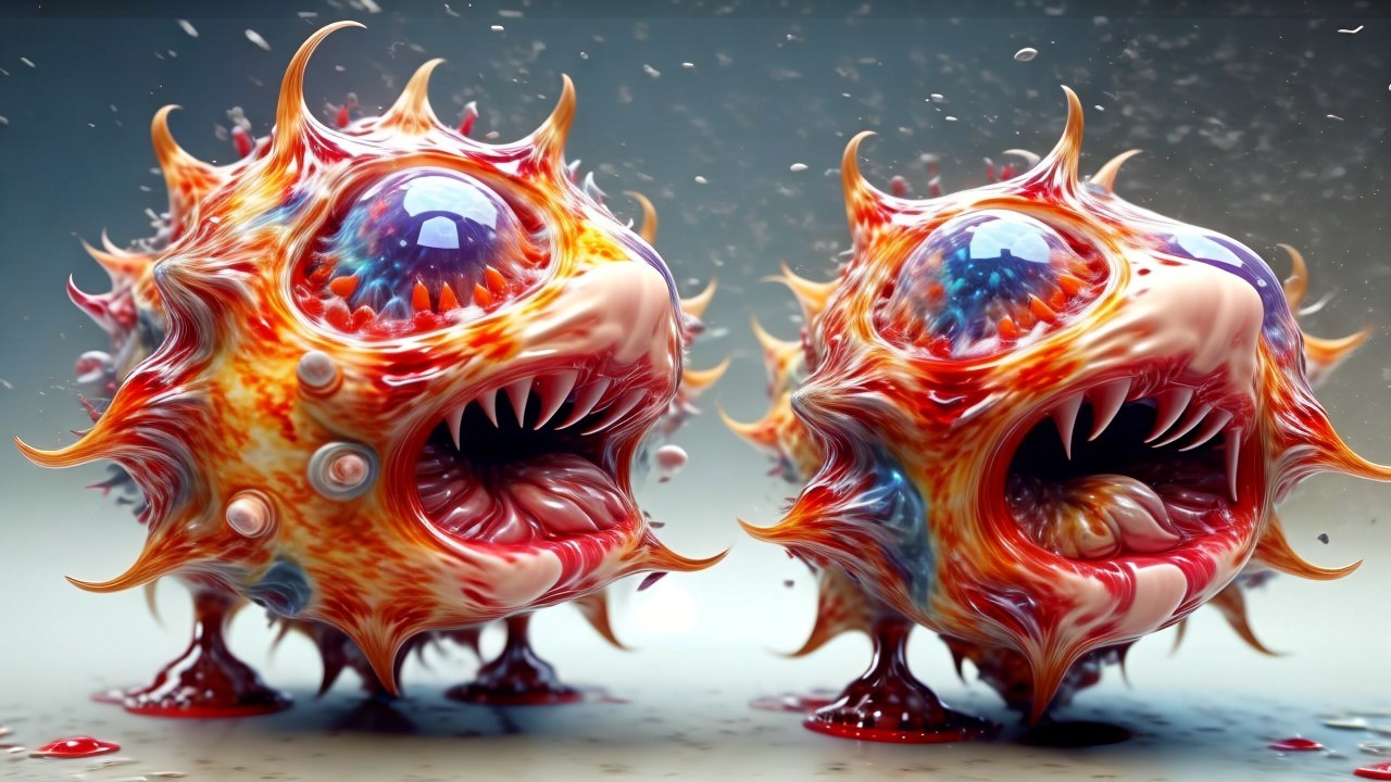 Vibrant Fantastical Creatures with Glossy Textures