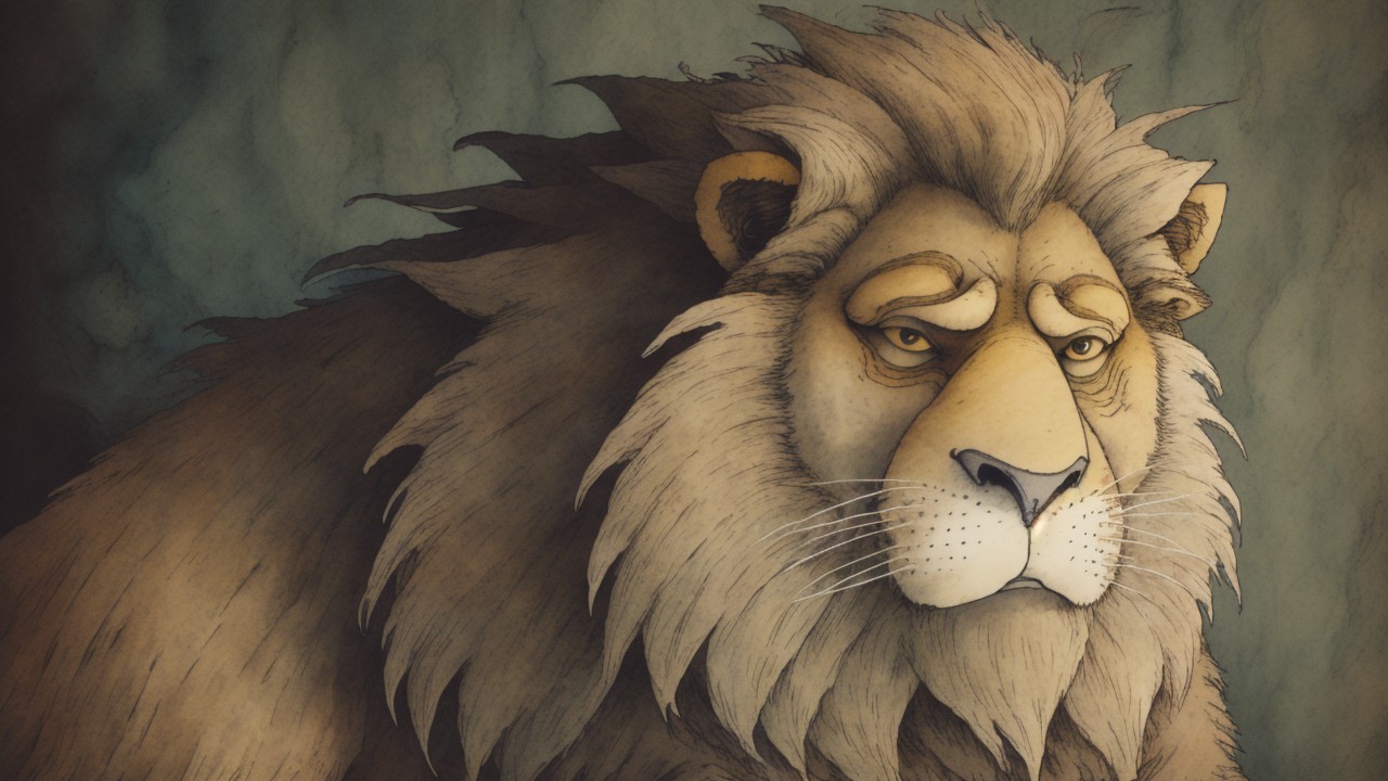 Majestic Lion Portrait with Expressive Features