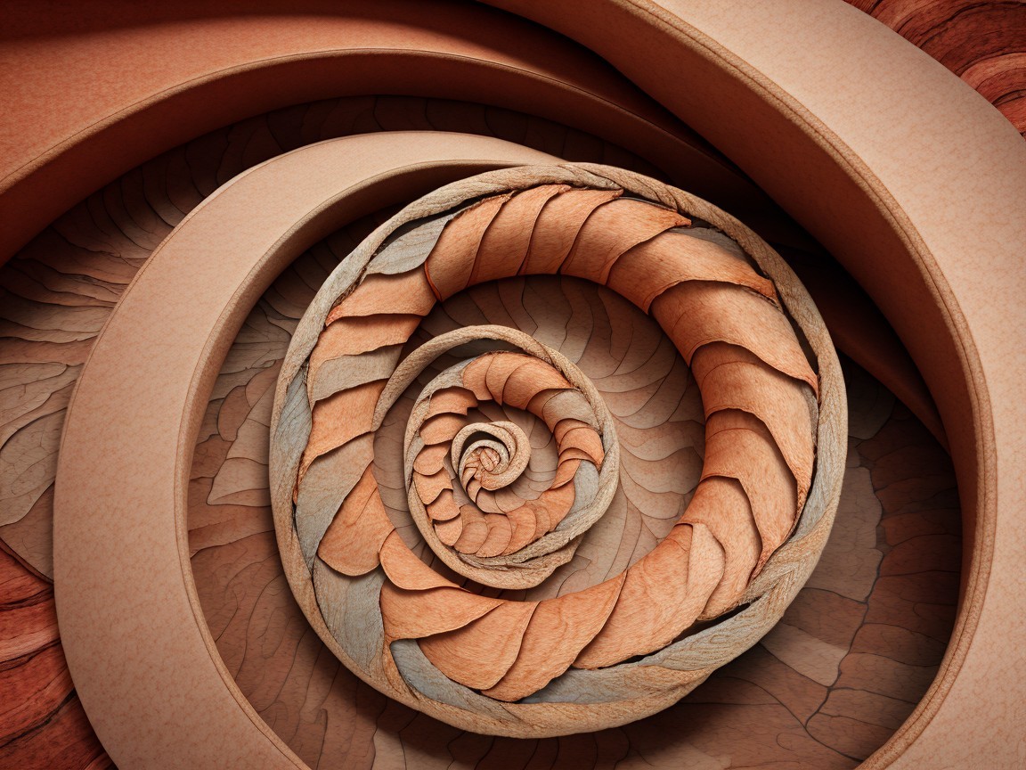 Abstract Spiral Pattern in Earthy Tones and Textures