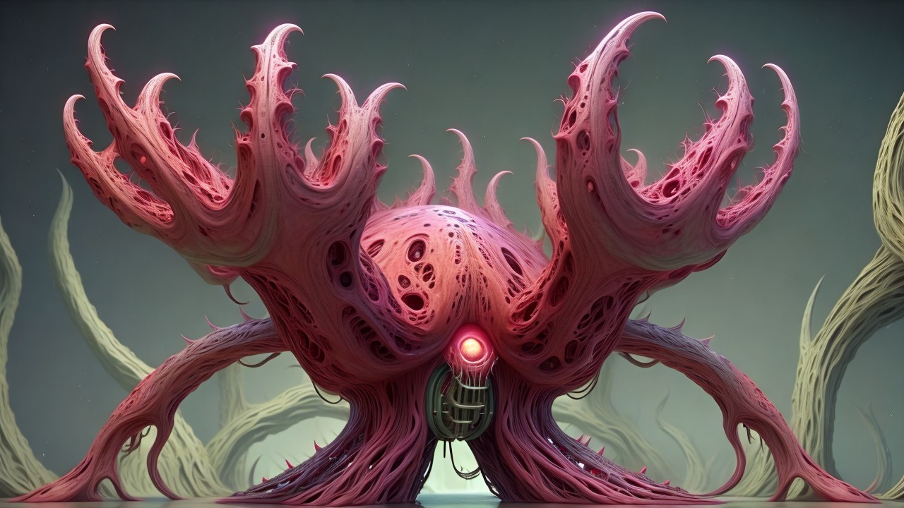 Surreal Alien Creature with Bulbous Organic Form