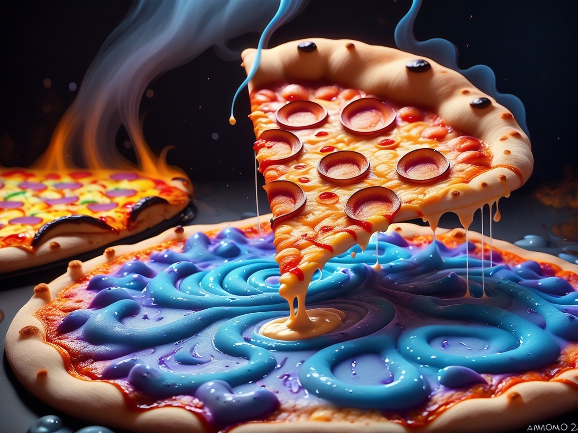 Vibrant Pizzas with Unique Toppings and Colors