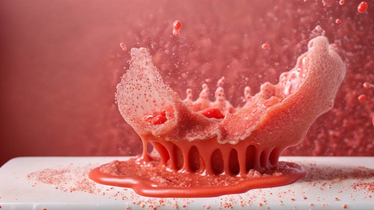 Vibrant Pink Liquid Splash with Crown Shape