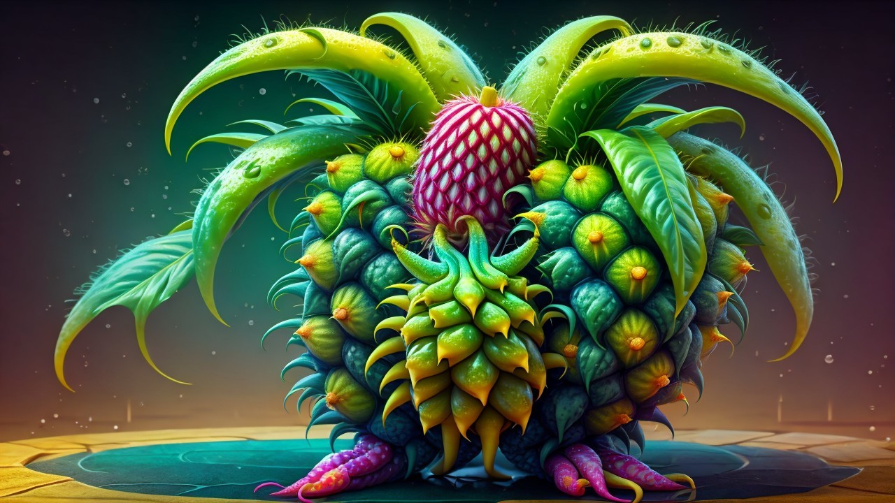 Vibrant Pineapple Hybrid Plant with Colorful Leaves