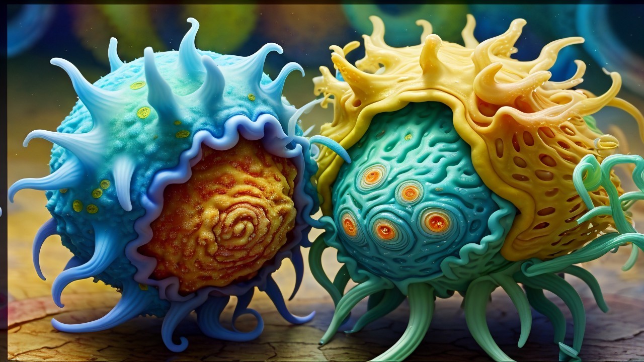 Vibrant Abstract Organisms in Cellular Forms
