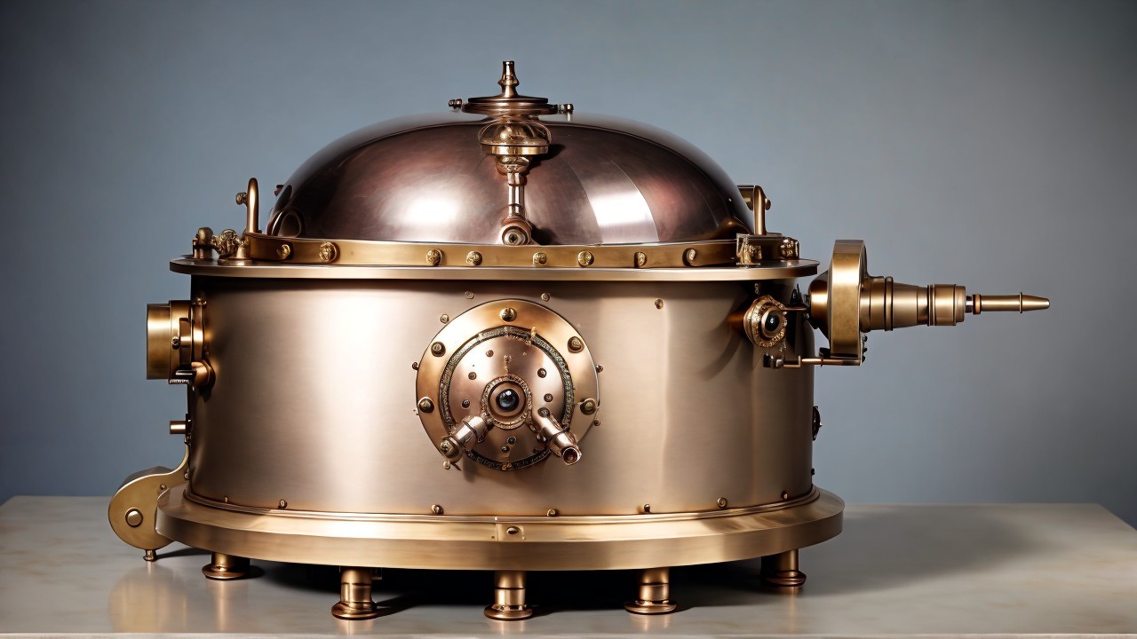 Vintage Steampunk Device with Brass and Copper Design