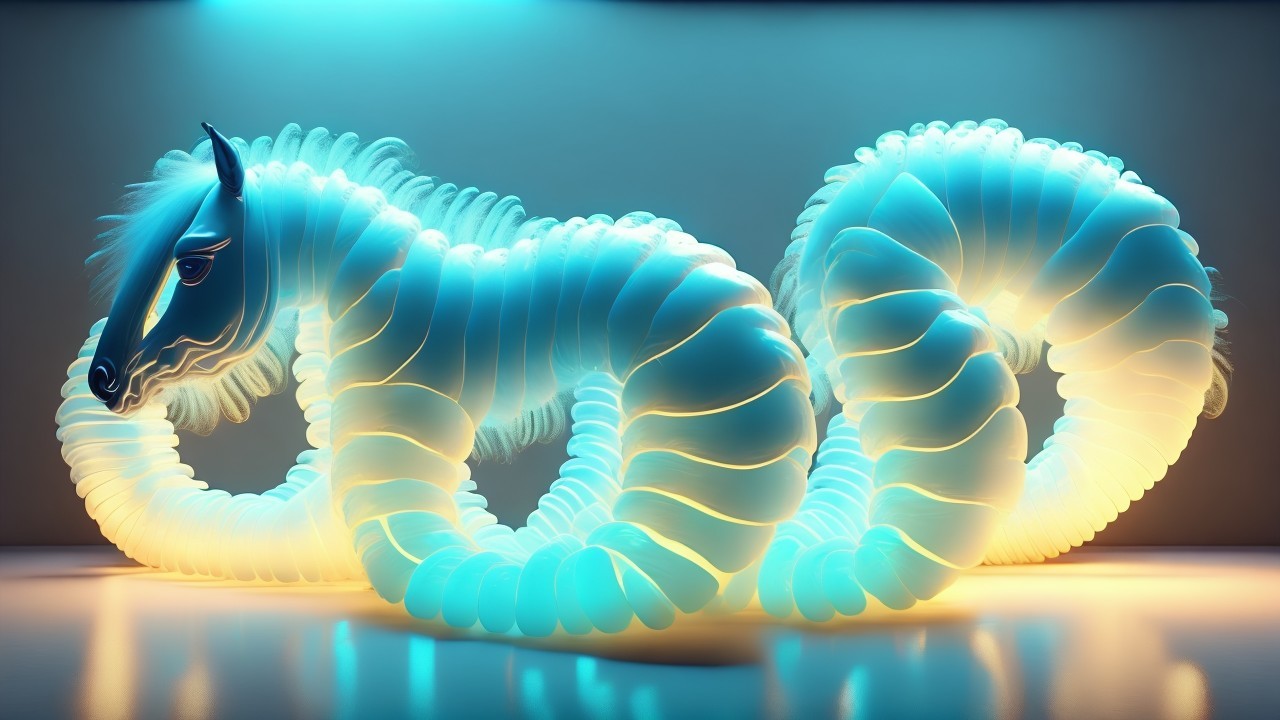 Fantastical creature with horse and serpent features