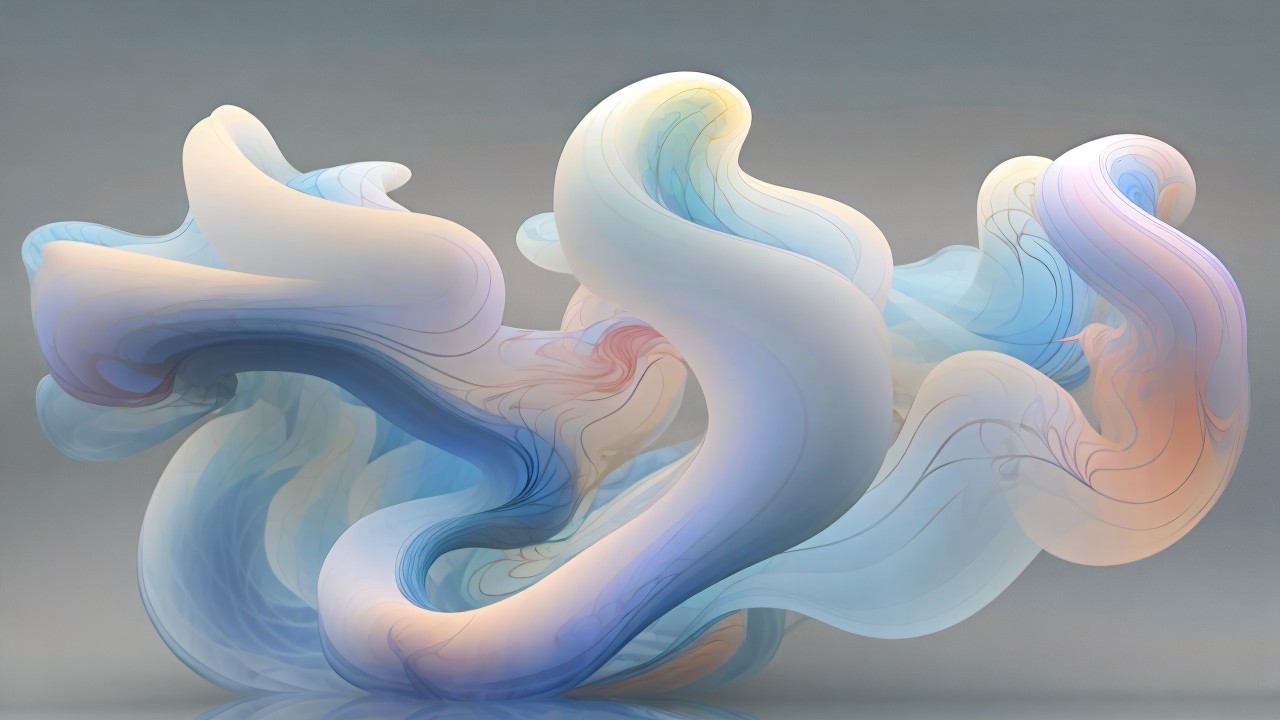 Translucent Swirling Shapes in Soft Pastel Colors