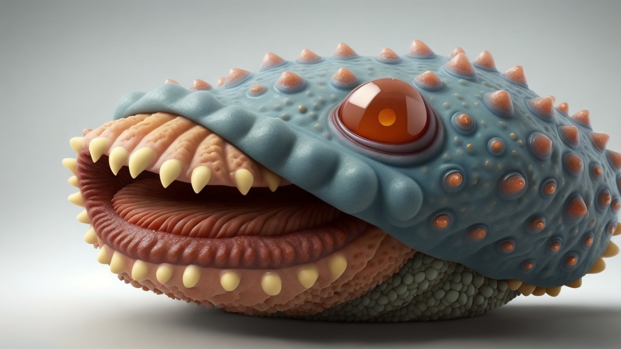 Whimsical Fish-Mollusk Hybrid Creature Description
