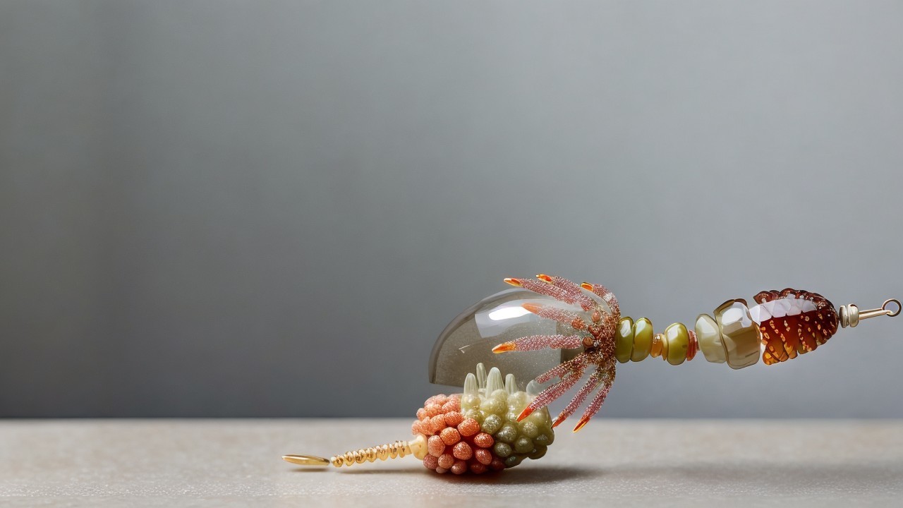Delicate Glass Sculpture of Marine Creature with Coral Textures